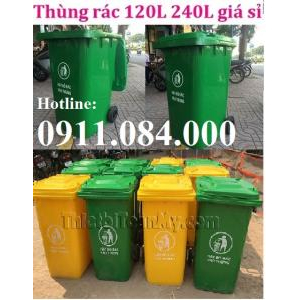 Sỉ lẻ thùng rác nhựa Sài Gòn 120L 240L chính hãng giá rẻ tại Quận 12 – call: 0911.084.000 Ms Ngọc